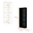 thumbnail image 3 of FM FURNITURE Sutton Bookcase Black Engineered Wood, 3 of 8