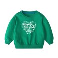 thumbnail image 4 of LIaqionyy Girl's St Patrick's Day Tops Kids Casual Long Sleeve Crewneck Pullover Cute Shamrock Graphic Clothes 2-10Y, 4 of 5