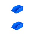 thumbnail image 2 of ziyahi 10pieces Durable And Stackable PE Storage Box With Label - Heavy Load-bearing Big Opening Latch Stable Sorting Function Blue X2:250*150*120mm 2Set, 2 of 6