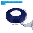 thumbnail image 2 of Uxcell 1 Inch Organza Ribbon 100 Yard Gift Wrapping Ribbon Navy Blue, 2 Roll (50Yard/Roll), 2 of 6