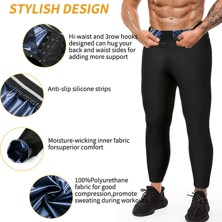 COMFREE Men Sauna Sweat Slimming Pants High Waist Workout Shapewear Thermo  Gym Leggings Waist Trainer Corset