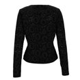 thumbnail image 6 of SwiftWear Women's Long Sleeve Floral Lace Sheer Mesh Slim Fit V-Neck Blouse Elegant Layering Piece Undershirt​ Going Out Tops, Black, 6 of 9