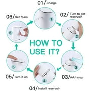 Soap Dispenser, Automatic Foaming Hand Soap Dispenser 300ml Touchless Foam Soap Dispenser Rechargeable Bathroom Countertop Soap Pump for Kids Xmas Gift