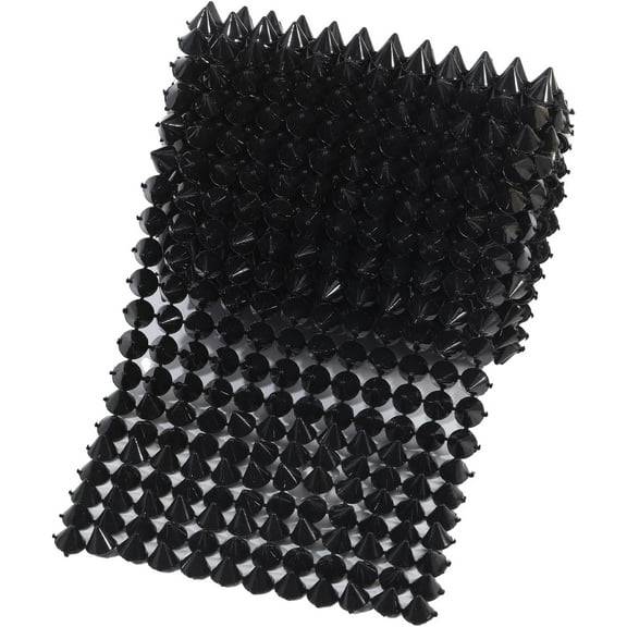 2 Yard Sew Stitch On Spike Stude Cone Flatback Spike Studs Rivets Punk Rock Spike for Crafts Mesh Rivets Studs for Jacket Clothing Shoes Crafts Decoration Black