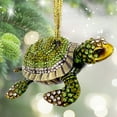 thumbnail image 4 of Sea Turtle Ornament – Rhinestone Enamel Turtle Christmas Tree Holiday Decoration, 4 of 7