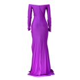 thumbnail image 6 of Baqcunre Wedding Guest Dresses For Women Women High Split Long Formal Evening Dress Maxi Party Gown Sleeve Slit Dress Prom Long Dress Homecoming Dresses Formal Dresses For Women Purple Dress XL, 6 of 6
