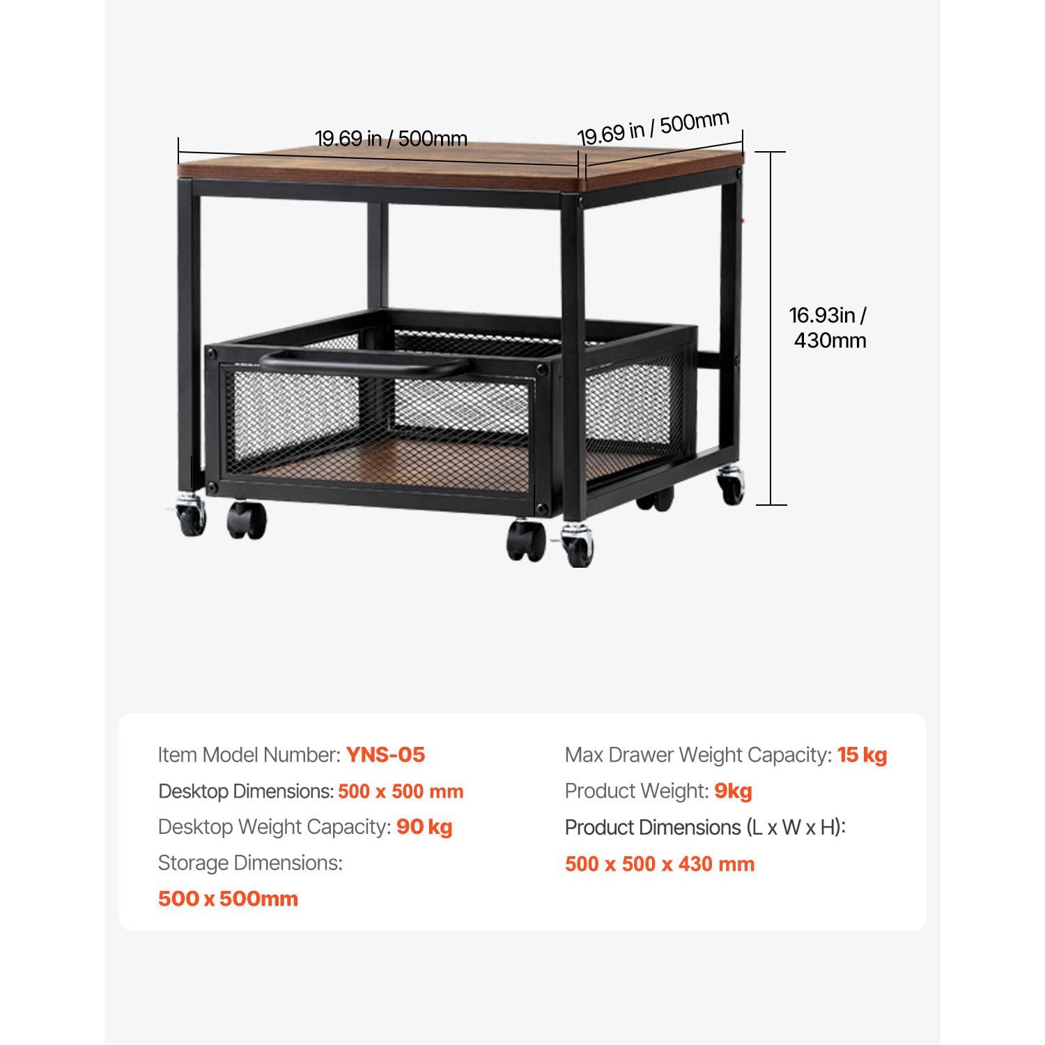 Mini Fridge Stand with Storage, 198 lbs Mini Fridge Table with Movable Storage Cart & Swivel Wheels, Beverage Refrigerator Stand for Coffee Bar, Mini Fridge Organizer for Home Dorm, Light Brown