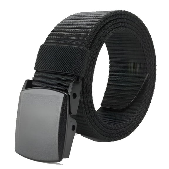 TELOLY Tactical Belts for Men,Nylon Web Belt,Non Metal Safe Buckle,Quick Release Military Tactical Belt for Casual Pants,Tactical Trousers,Black