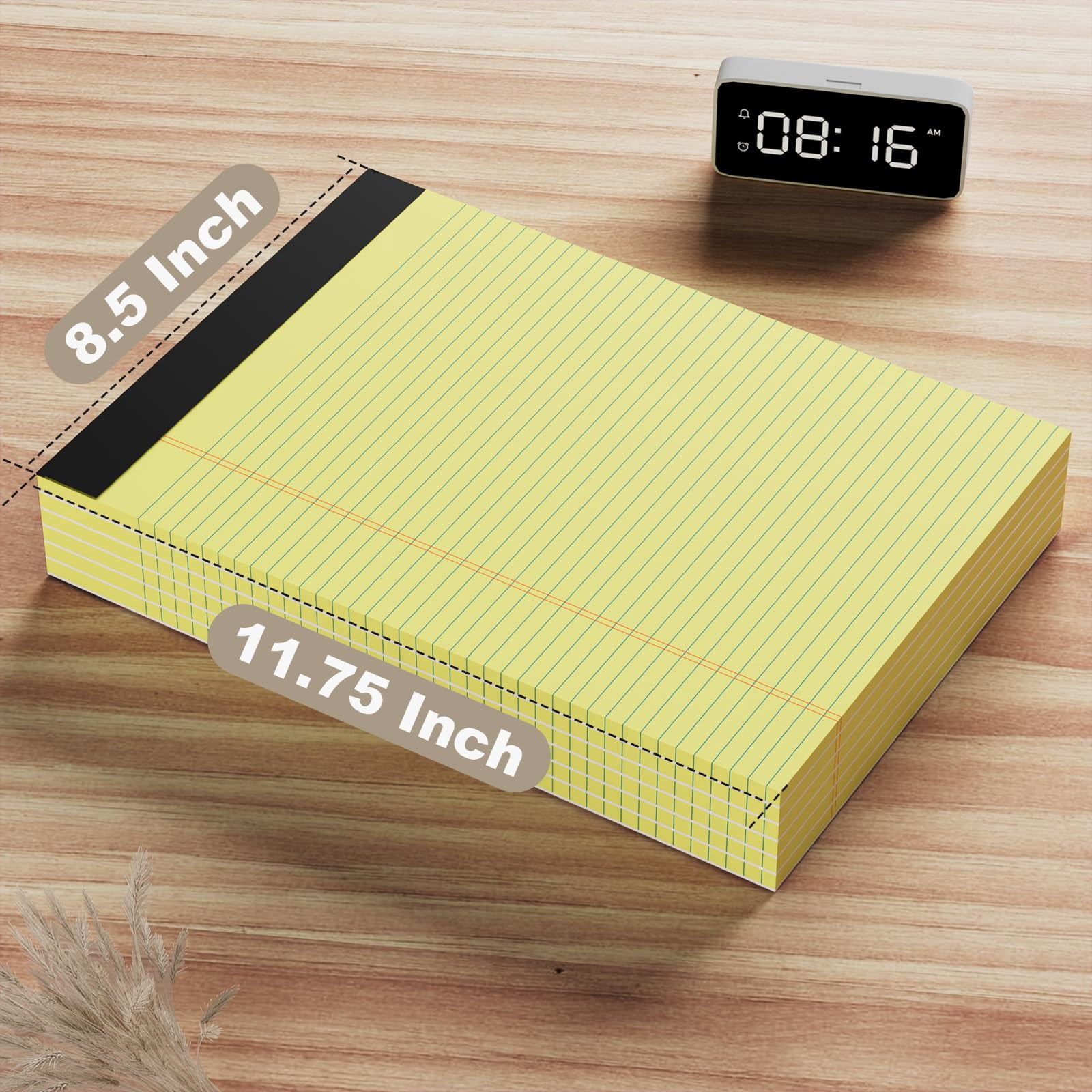 12 Pack Yellow Legal Pads 8.5 X 11.75 College Ruled Note Pad Narrow 30 Sheets Notepads Perforated Writing Clear Print 8x11 Of Paper