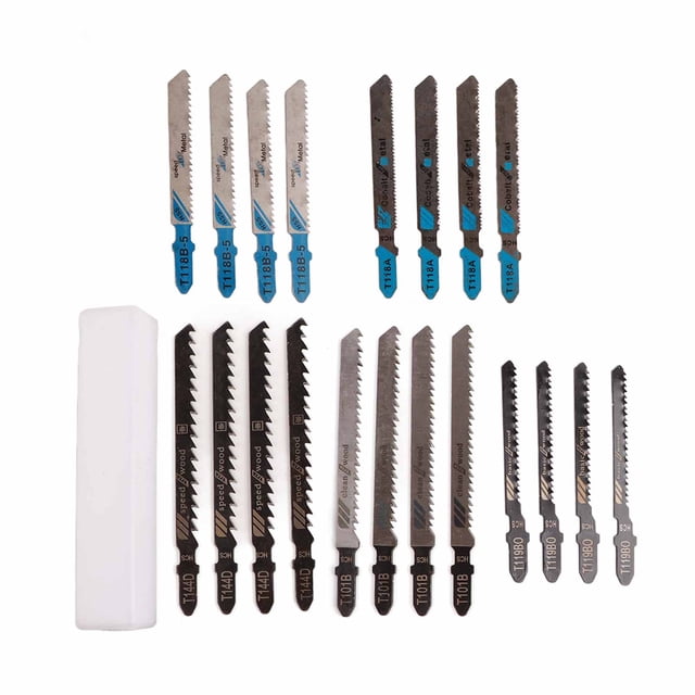 Juego de 20 Hojas de sierra caladora Bling Bling HSS con Vástago en T para madera y metal