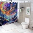 thumbnail image 7 of RUIYC Tree of Life Aesthetic Shower Curtain Set, Trippy Black Colorful Tree Plant Flower, Multiple Sizes White, 7 of 7