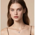thumbnail image 3 of Solid 925 Sterling Silver Cubic Zirconia Teardrop Pendant Necklace for Women Teens Sparkling Crystal Choker Necklace, 3 of 6
