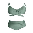 thumbnail image 3 of Women‘s Cross Bikini Set High Waist Wrap Two Piece Tummy Control Bathing Suits Push Up Swimsuits, 3 of 6