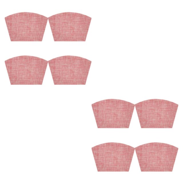 Matsuzay Manteles Individuales de redonda de 4 piezas, mantel Individual en forma de cuña, resistente al calor, aislamiento térmico, Rojo 2Conjunto