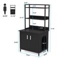 thumbnail image 5 of Litter Box Enclosure, Industrial Cat Cabinet with Shelves and Doors, Wood Pet Crate Hidden Cat Washroom for Most of Litter Box, Indoor Cat House Furniture, Black, 5 of 7