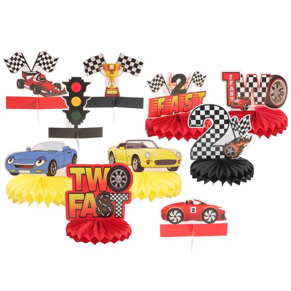 OUNONA 10pcs Racing Car Honeycomb Decorations Racing Honeycomb Table Centerpieces