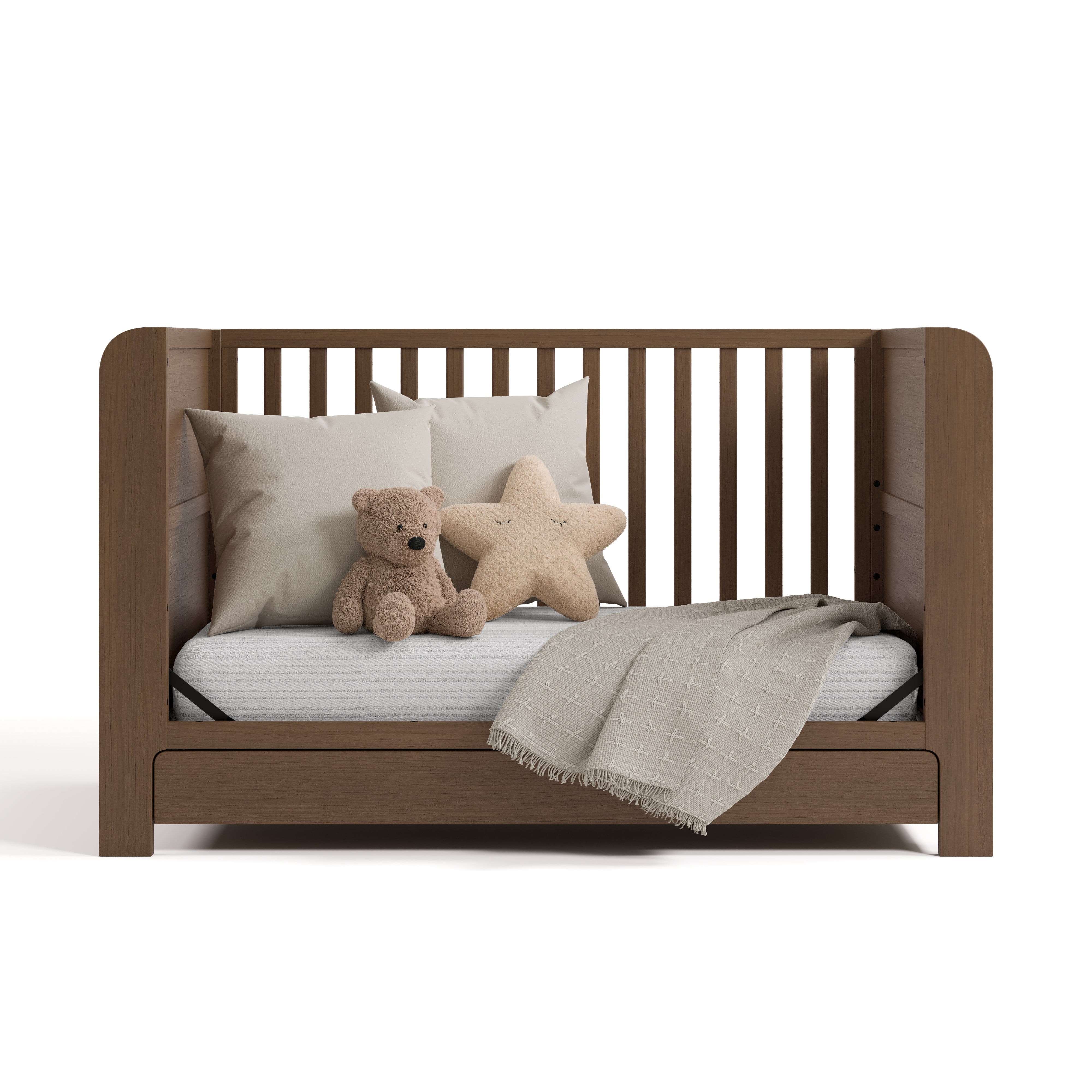 Graco Read-with-Me 4-in-1 Convertible Baby Crib with Drawer, Hazelnut