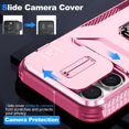 thumbnail image 3 of for iPhone 16 Pro Max Case with HD Screen Protector & Slide Camera Cover & Rotated Ring Kickstand, [Military-Grade] Phone Case for iPhone 16 Pro Max (6.9‘’(Y_Pink), 3 of 16
