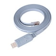 thumbnail image 1 of Cable de la Consola USB, Cable de Consola de Serie Cat5 Masculino A RJ45 Masculino A RJ45, Cable Plano de Serie USB 2.0 A RJ45 Para Enrutadores, 1.8m / 6 pasteles, 1 of 7