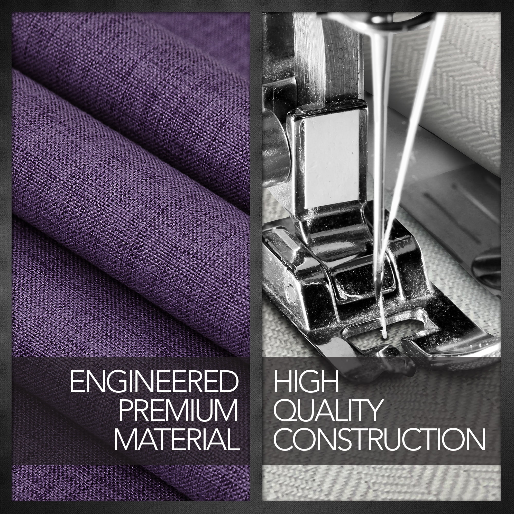 Deconovo 100% Blackout Curtains 84" Long for Bedroom Full Room Darkening Grommet Curtains, 52 x 84" Purple Grape, Set of 2