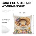 thumbnail image 2 of bunny flowers Linen toss pillowcase Decoration pillowcase Gift preferred 20x20" Cushion cover 4 set Sofa pillowcase Sofa bedroom living room car, 2 of 8