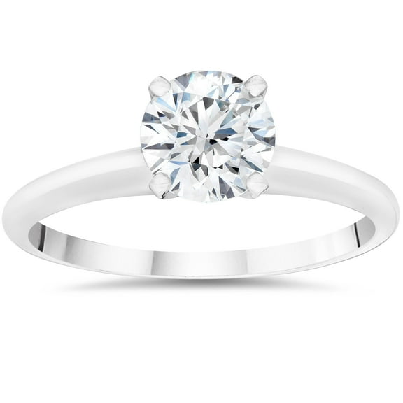 Pompeii 3/8ct Lab Created Solitaire Diamond Engagement Ring 14k White Gold (F,VS/SI)