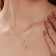 thumbnail image 4 of Cali Trove Diamond Snowflake Pendant Necklace, 1/20 Ct Natural Diamond, 925 Sterling Silver, 18" Chain, Winter Jewelry Gift for Women, 4 of 7