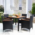 thumbnail image 2 of Devoko Outdoor Patio Dining Set, 5 PCS Outdoor Patio Furniture Set, Patio Conversation Set with Acacia Wood Table Top,attan Outd My Lux Decor Round, 2 of 7