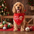thumbnail image 4 of Racsoh Christmas Pet Bandana, Festive Dog Neck Scarf with Reindeer Print, Soft Triangle Bib for Small Medium Cats, for Party Photo Winter Decor (Red B), 4 of 7