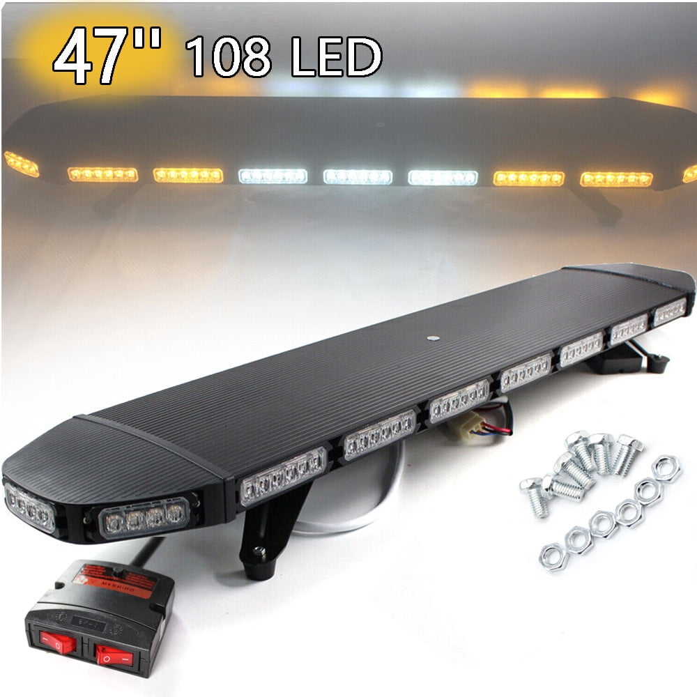 108 LED 47" Strobe Light Bar Waterproof Emergency Beacon Warn Tow Truck Lamp