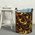 thumbnail image 6 of Rateoe Orange Lightning Pattern Round Laundry Hamper Basket, Tall Hamper Basket for Blanket Storage, Nursery Clothes Hamper for Laundry in Bedroom and College Dorm-Medium, 6 of 6