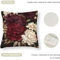 thumbnail image 4 of Throw Pillows 26"x26" Elegant Burgundy Floral Satin Cushion Covers Red And White Floral Decorative Throw Pillow Covers Zippered for Farmhouse Decor Room Bedroom Sofa Chair Car, 4 of 7