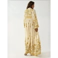 thumbnail image 3 of Printed V-neck Maxi Dress with Button Detail, 3 of 7