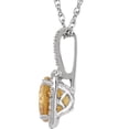 thumbnail image 2 of Sterling Silver Round 7mm Citrine Polished Citrine and .015 Dwt Diamond Necklace, 2 of 2