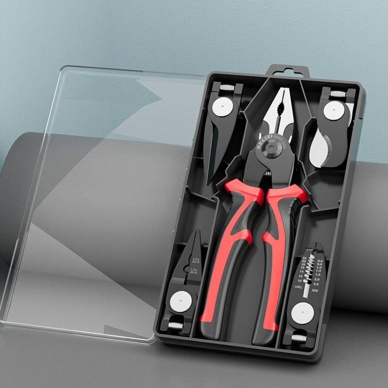 Yannianjz under $5 Multifunctional Pliers, 5 in 1 Multifunction Pliers Tool,Heavy Duty Wire Stripper Crimper,Professional Electrician Tool Kit,Precision Cutting Pliers Set,PVC Handle Combination Tool