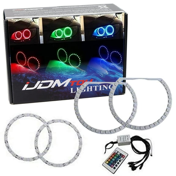 7-Color RGB LED Halo Ring Lighting Kit For 2007-2013 BMW E82/E88 128i 135i 1M 1 Series Front Road Illuminating Light Retrofit w/Adjustable Setting