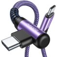 thumbnail image 1 of Cable USB C AINOPE de 60 W, paquete de 2 m, nailon trenzado, color morado, 1 of 7