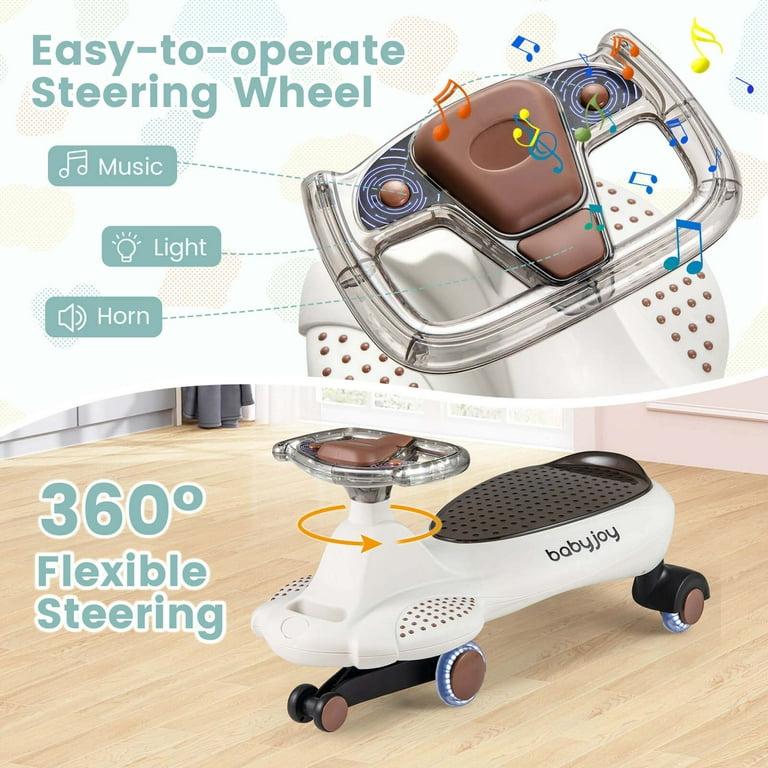 BABY JOY Wiggle Car, Swing Car With Pull Rope, Martinique