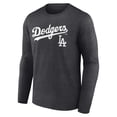 thumbnail image 2 of Men's Charcoal Los Angeles Dodgers Team Lockup Long Sleeve T-Shirt, 2 of 3