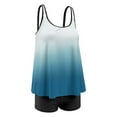 thumbnail image 3 of KaLI_store Tummy Control Swimsuits for Women Two Piece Bathing Suits Floral Print Tank Top with Boyshorts Swimming Suits Sky Blue,XXL, 3 of 4