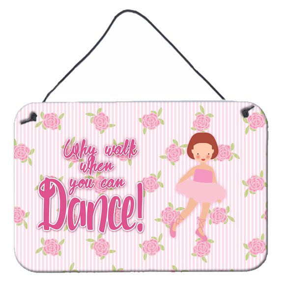 Carolines Treasures BB5383DS812 Ballet Red Short Hair Wall or Door Hanging Prints  8x12 multicolor