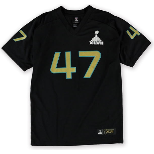 NFL Boys Super Bowl 47 Jersey, Negro, L (16)