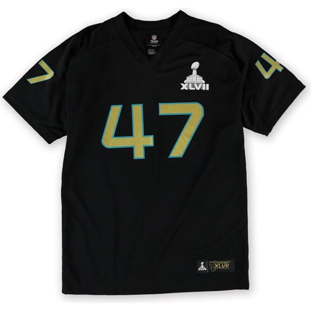 NFL Boys Super Bowl 47 Jersey, Negro, L (16)