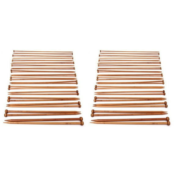 36 Pairs Single Pointed Knitting Needles Crochet Bamboo Weaving Crocheting Child