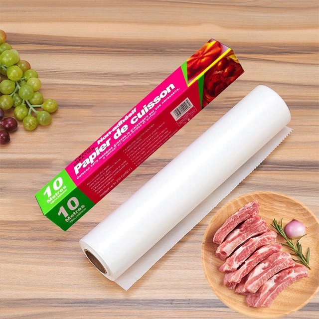 Papel para barbacoa Lisbinx, bandeja para horno, papel para hornear, rectangular, de silicona, resistente a la grasa, papel de aluminio, papel secante para freír y hornear.