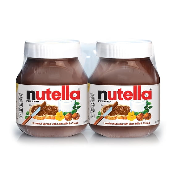Nutella Hazelnut Spread Glass Jar Twin Pack, 26.5 Ounce (2 Count)