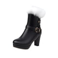 thumbnail image 2 of Women's Fashion Belt Buckle Round Toe Side Zipper Ankle Boots, 2 of 4