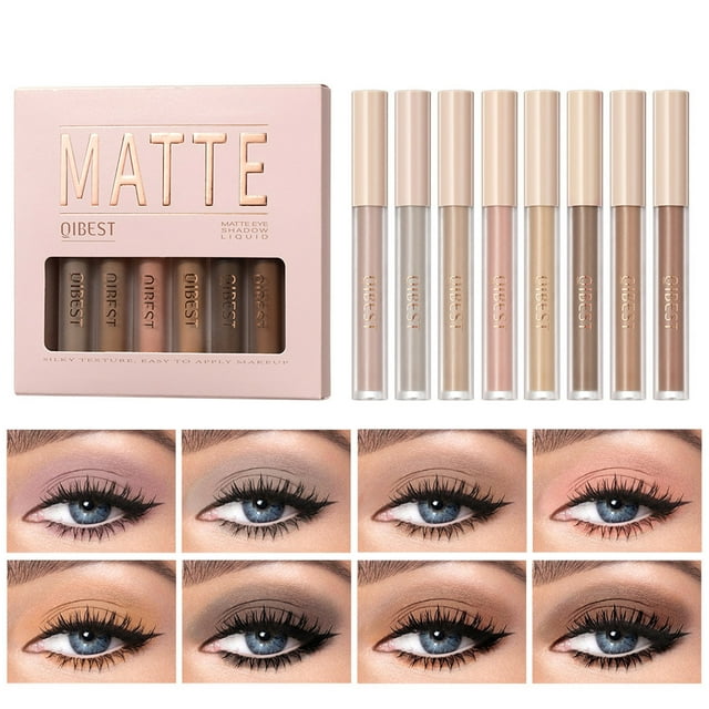 Fiudx Ofertas relampago Sombra de ojos de diamante, brillo líquido, brillo perlado, brillo mate, acabado líquido, juego de sombras de ojos 8*2ml