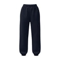 thumbnail image 5 of sdhkgrrt Women Plus Size Jogger Sweatpants Elastic Waist Casual Long Pants with Pockets Solid Active Lounge Travel Trousers Fall Fashion Outfits Winter Clothes, Black 2XL, 5 of 7