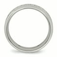 thumbnail image 2 of Stainless Steel Polished Half Round Grooved CZ Ring 8 Size, 2 of 7